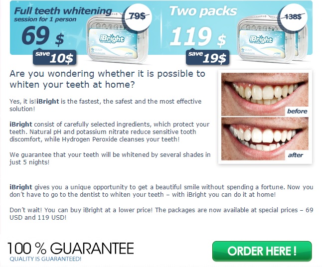 A beautiful smile will make you more attractive get iBright. Whiter teeth in 5 days