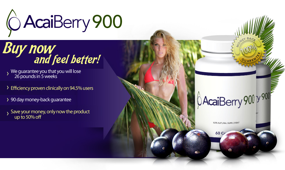 AcaiBerry900 is a product aiding weight loss, cleansing your body of toxins and making your skin look young and healthy. It has been proven that it significantly slows down the aging processes and boosts immunity. AcaiBerry900 is the best way not only to lose weight but also to boost concentration and keep cholesterol level low.
